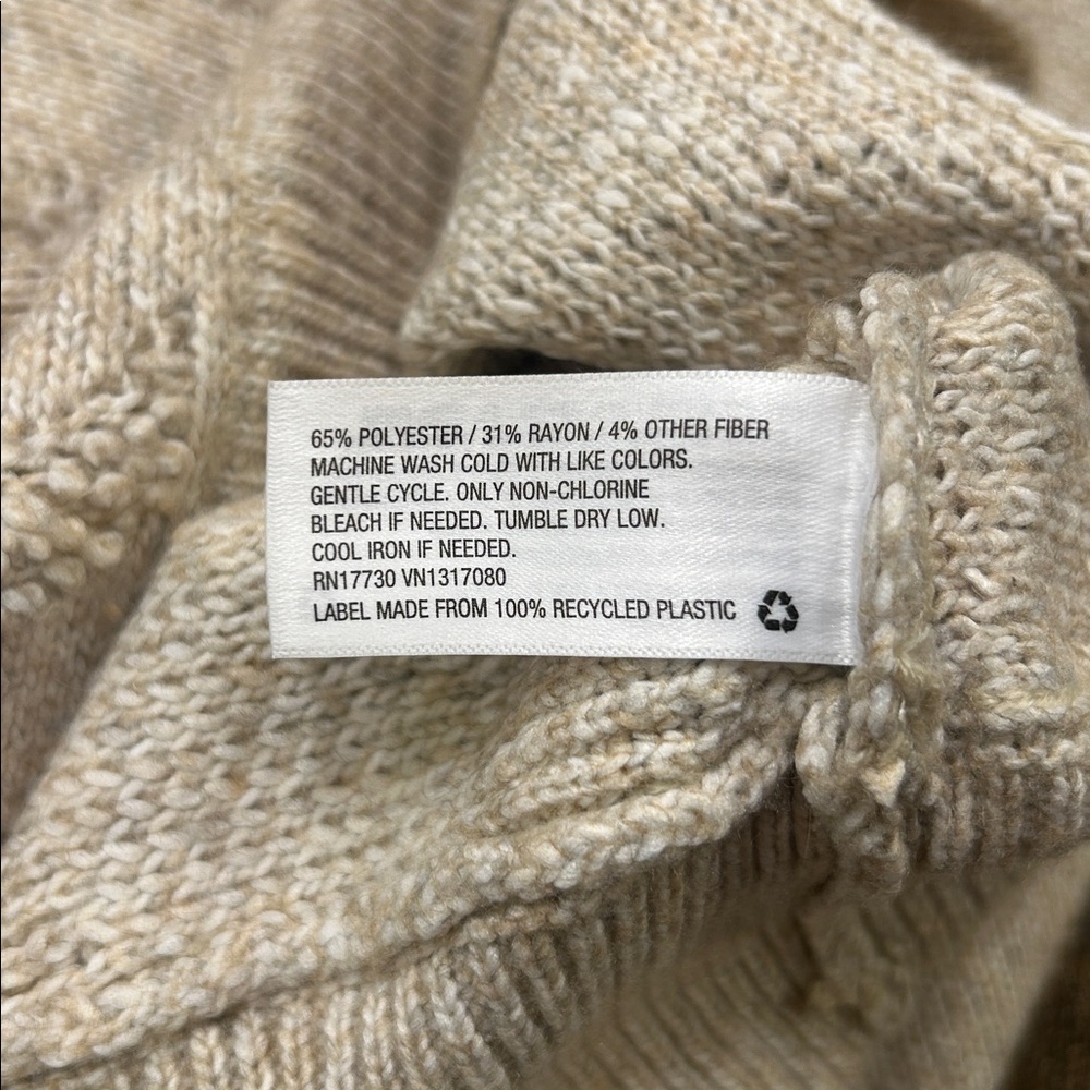 A New Day Floral Crew Neck Knit Textured Sweater Oatmeal Size XS - Picture 10 of 13